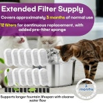 8팩 고양이 분수 교체 필터 SARPAWS PWS 158B 74oz 2L 반려동물 2개월 공급 일상적인 사용을 다층 설계 8 : 랏브스뜨레체