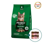 [슈퍼적립 10%] 프로베스트 캣 15kg+(증정)캔 참치게맛살 95g x2개 : 이리온몰공식