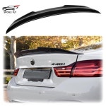 2014년부터 2020년까지 BMW 호환 4 시리즈 F32 F33 F36 428i 430i M4  PSM 스타일 리어 스포일러 윙 립 글로스 블랙 카본 파이버 : 리앤더몰