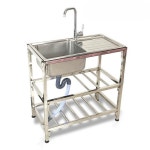 캠핑 씽크대 이동식 소형싱크대 간이 주방 발코니 싱크대 소형 : 월드바잉305