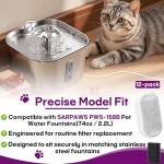 8팩 고양이 분수 교체 필터 SARPAWS PWS 158B 74oz 2L 반려동물 2개월 공급 일상적인 사용을 다층 설계 8 : 랏브스뜨레체