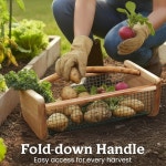 수확 바구니, 회전 손잡이가 있는 내구성 아카시아 나무 프레임, 가정 개선을 위한 농가 정원 가꾸기, 농장, 주방, 실내 야외 사용 : 나스토어공칠