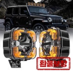 12V 24V LED 드라이빙 라이트 스포트라이트 백색 & 황색 LED 스포츠 작업등 트럭 지프 오프로드 SUV UTV ATV 헤드램프 : 우람상사