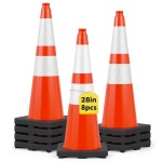 HiGiant 71 1cm(28인치) 트래픽 콘 8팩 주차 건설 운전자 훈련 진입로용 오렌지 안전 28 Inch 6 : 나진팜