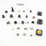 125pcs 25 유형몫 스위치 모듬 된 마이크로 푸시 버튼 택트 스위치 재설정 미니 리프 SMD DIP 2x4 3x6 4x4 6x6 diy 키트 : 제스119