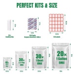 보관용 마일라 백 120개 산소 흡수기 120 x 300cc 9mm 3 8L(9 l 1갤런) 1쿼트 1 2 파인트 2L(40 ) 스탠드업 지퍼 재밀봉 가능한 및 열 밀봉... 