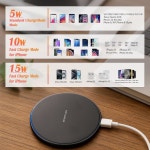 데미펑스 15W 고속 무선 충전기, 삼성 S25 / 17 Android Phone & 갤럭시 버즈, 미끄럼 방지 충전 패드, 사무실용 Qi 인증 스테이션... 
