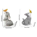 태양광 발전 고양이 정원 발광 방수 디자인 야외 조각품 바람 비 저항 동물 1. Rabbit style : 호걸쇼핑12호점