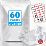 Cloudslu y Mylar 지퍼 x x 밀봉 BPA 산소 보관용 포장용 6L(2갤런) 가능한 7 재밀봉 열 17인치) 두께의 60 및 43cm(13인치 10mm Bags... 