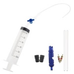 밸브 코어 제거 도구 충전 액세서리가 포함된 CXMTECH 2온스 블루 플라스틱 자전거 타이어 실란트 인젝터 주사기 : 자성구스