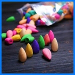 폭포 혼합 자연 향기에 대 한 60pcs 역류 향 콘 폭포 향 버너 홀더 선물 요가 아로마 테라피에 이상적 : 푸어에센스