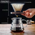 언브레이커블 - 커피 메이커 720ML/24OZ 필터 홀더가 있는 내열 붕규산 유리 드리 : 리앤몰샵