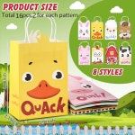 탈루 16 팩 농장 동물 파티 선호 가방 손잡이 있는 농장 바너드 간식 구디 가방 크래프 : 은일1