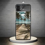 핸드폰케이스 여름 해변 일몰 바다 야자수 폰 케이스 커버 삼성 갤럭시 Z 플립7 플립6 플립 7 6 5 4 3 플립3 플립4 플립5 5G 쇼크프로 : 기수칠삼