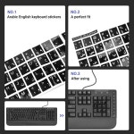 노트북 PC용 데칼 블랙 화이트컬러컬러 문자 아랍어 영어 키보드 스티커 : Whalestore