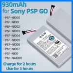 OSTENT 충전식 배터리 팩 교체품, 소니 PSP GO PSP-N1000/N1001/N1002/N1003/N1004, 3.7V, 930mAh : attiatti9