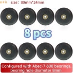 8피스 교체용 PU 휠 80mm 직경   Abec 7 608 베어링 스케이트 스쿠터 및 수하물용 12가지 색상 옵션 : 파치크사무용품