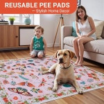 개와 고양이를 가능한 40 세탁 26인 패드 2팩 위한 6CM 소변 66CM 핑크 101 Large Pink : 효성동민턴