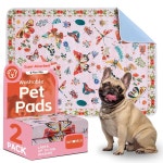 개와 고양이를 가능한 40 세탁 26인 패드 2팩 위한 6CM 소변 66CM 핑크 101 Large Pink : 효성동민턴