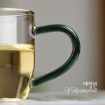 [다도 다기] 예향원 대만 수정유리 컬러 핸들 크리스탈 찻잔 2개 세트 C-5823 : 예향원