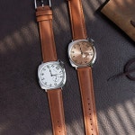 [벽시계] Baltany Luxury 1921 시계 Homage Men S4046 클래식 연어 다이얼 사파이어 스퀘어 케이스 빈티지 자동 식 손목 : 바다글로벌12