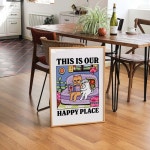 현대적인 만화풍 집은 사람들을 행복하게 만든다 벽 예술 프린트 캔버스 그림 포스터 거실 침실 홈 데코 1. G3364 : 마리아글로벌9호점