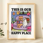 현대적인 만화풍 집은 사람들을 행복하게 만든다 벽 예술 프린트 캔버스 그림 포스터 거실 침실 홈 데코 1. G3364 : 마리아글로벌9호점