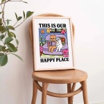 현대적인 만화풍 집은 사람들을 행복하게 만든다 벽 예술 프린트 캔버스 그림 포스터 거실 침실 홈 데코 1. G3364 : 마리아글로벌9호점