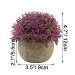 Ogrmar 미니 플라스틱 인공 식물 화분/작은 가짜 녹지/화장실, 집 장식용 토피어리 관목 (보라색) Pink : 나스토어공구