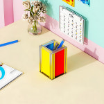 로즈소녀하우스 바우 큐브 미드센추리 모던 연필통 아크릴 연필꽂이 다용도 펜홀더 책상정리함 : 로즈소녀하우스