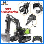 Huina 1593 RC 굴삭기 액세서리 추가 업그레이드 키트 합금 드릴 비트 펜치 그리퍼 잡아 나무 골퍼 원격 제어 선물 : 더블루락