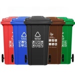 업소용 이동식 호텔 240L 다용도 대형 서빙카트 휴지통 바퀴 식당카트 : 월드바잉315