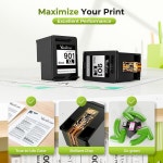 901XL 블랙 잉크 카트리지 | 901 교체 Officejet 4500 J4524 J4540 J4550 J4580 J4640 J4680 G510g 프린터 고수익 (블랙 2개)... 