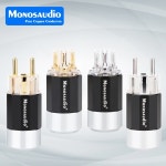 [광섬유] 모노사우디오 하이엔드 순수 구리 EU 전원 플러그 로듐/금 도금 하이파이 오디오 케이블 커넥터 E109G/R : 바다글로벌8