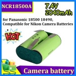 파나소닉 NCR18500A 18490용 7.4V 2040mAh 교체 배터리, 니콘 카메라 호환 : 더글로팜