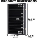 11열 무술 / 가라테 태권도 케이스 먼지 방지 디스플레이 랙 문 벨트 벽장 Black Finish : JWTech