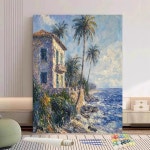 숫자로 그림 바다 옆의 집 손으로 그린 유화 캔버스 색칠 선물 홈 장식 1. F3757 : 쇼핑또하자2호점