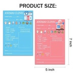 소년 소녀들을 위한 FENGHERUIA 수의사 놀이 메모장 동물병원 상상 역할 5x7인치 메모장, 50페이지 : 파셀몰100