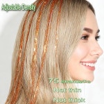 골든 오렌지, 브론즈 골드 헤어 틴셀, 스타일링용 구리 반짝이 스트랜드, 클립 인, 12개, PC당 75개 스트랜드, 살롱 퀄리티 헤어 액세서리, 여성... 