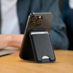 지피 맥세이프 가죽 카드 지갑 핸드폰 스탠드 거치대 블랙 : 주식회사 지피