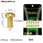 RIsk호환티타늄 MTB 로드 바이크 디스크 브레이크 로터 볼트 M5x10mm T25 Torx 나사 12개/로트 자전거 액세서리 : 로얄릭