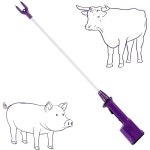 랜치 초이스 보라색 충전식 축산 제품 방수 소 23인치 유연한 샤프트(총 길이 33 1/2인치) 2pcs 33 1/2inch : 티키타팁