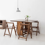 소로홈 4인 원목접이식테이블세트 BDC45 아카시아 1200x800mm, 브라운 8265.9908 : 마켓비 공식스토어