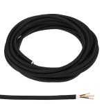파티킬 패브릭 18AWG 16 와이어 코드 전기 덮임 펜던 코어 4피트 원형 직조 빈티지 Black 16.4ft : 셀렉티온