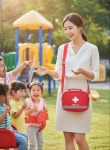 만타 소프트 구급가방 케이스 어린이집 유치원 학교 인솔자용 크로스 휴대용 구급함 : 만타메디칼