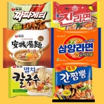 짜파게티 삼양 멸치칼국수 안성탕면 매운진라면 간짬뽕 세트 : 너구리장인 우지라멘틈새골드