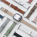 애플워치 가죽스트랩 슬림 미니 11 10 9 8 7 SE 3 2 울트라 싱글투어... 고급 디버클 호환 시계줄 줄질 워치스트랩 38 40 42 44 46 49mm : 누아트