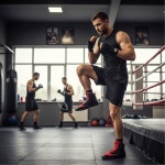 복싱 역도 위한 하이탑 통기성 경량 훈련을 스니커즈 남성 논슬립 복싱화 레슬링 White 8 : 파랑연필연구소