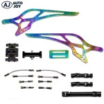 AUTO JOY Axial SCX24 1/24 RC 부품 티타늄 LCG 섀시 프레임 링크  드라이브샤프트 행어 빔  황동 스키드 플레이트 세트 포함) : 코디뷰티