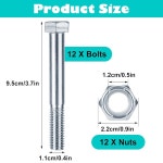 회전 커터용 EATHEATY 12팩 5등급 전단 볼트 - 1/2 X 31/2 나일론 너트 : 라비앙로즈7